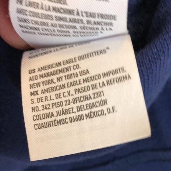 American Eagle Men's Polo Shirt XL Classic Fit Stripe Design Navy - Picture 7 of 10